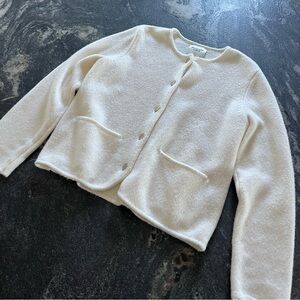 Cozy White Button-Up Cardigan